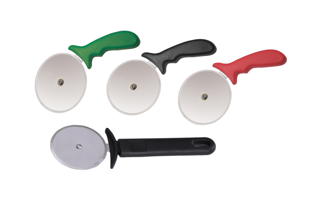 PIZZA CUTTERS W/PLASTIC HANDLE STAINLESS STEEL King Metal Works