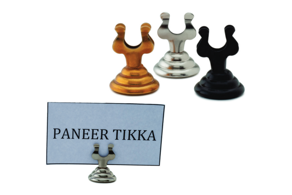 Menu Card Holder Mini (Harp Style) Stainless Steel King Metal Works